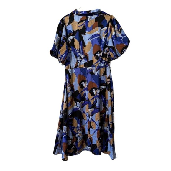 Nine West Shirt Dress Women Size XXL Midi Polyester Colorful Office Teacher City - Picture 2 of 12